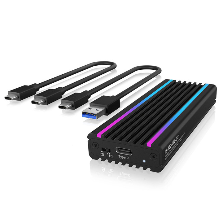 ICY BOX IB-1824ML-C31 Compartimento SSD Preto M.2