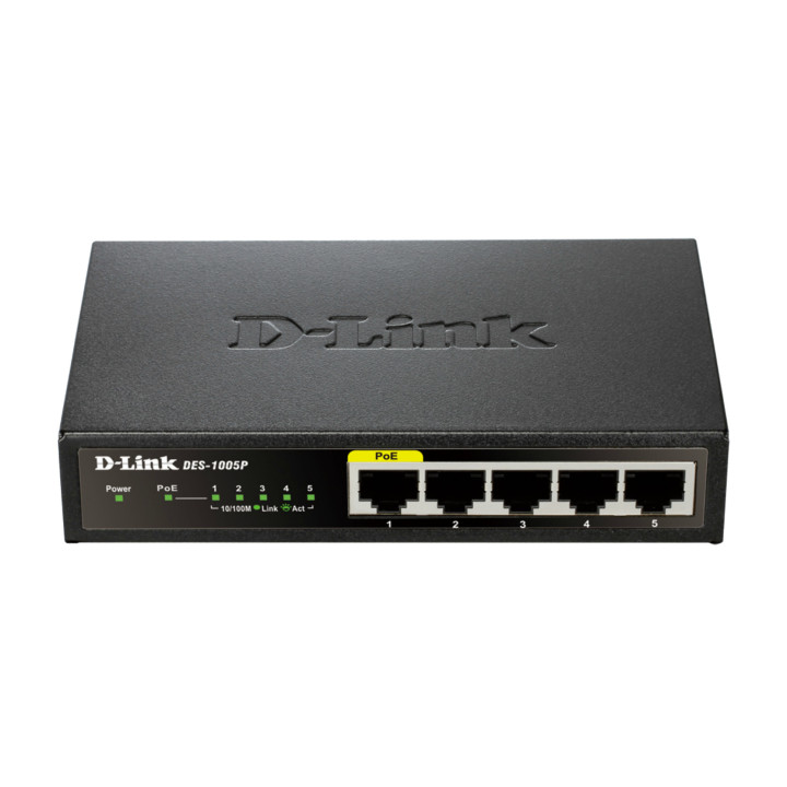 D-Link DES-1005P E switch de rede Não-gerido L2 Fast Ethernet (10 100) Power over Ethernet (PoE) Preto
