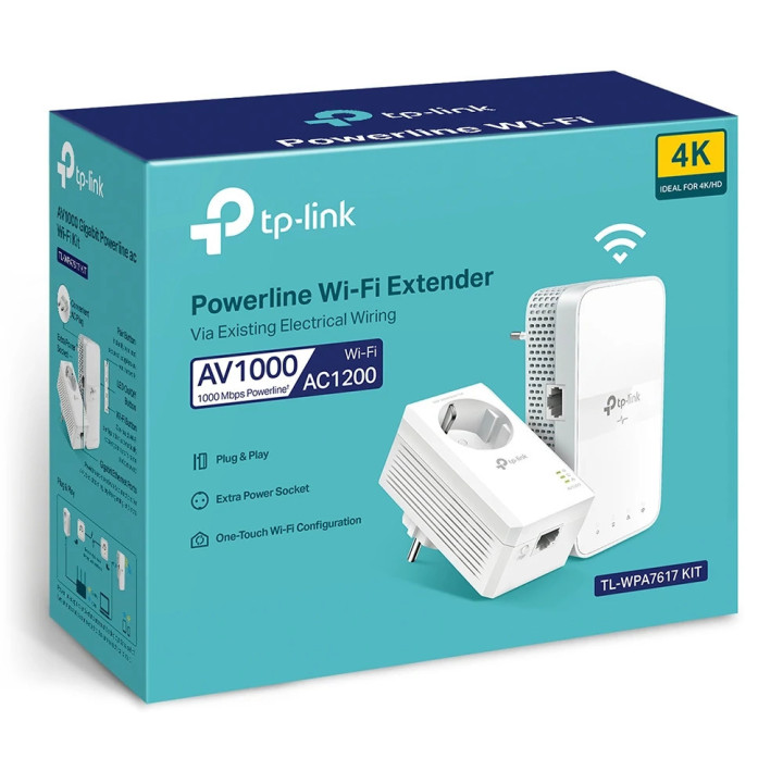 Powerline TP-LINK TL-WPA7617 KIT 1200 Mbit/s Ethernet LAN Wi-Fi Branco