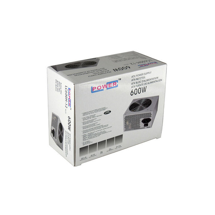 Fonte LC-Power Office Series 600W 120mm, 20/24 pin, 2x PCIe, 6x SATA, active PFC