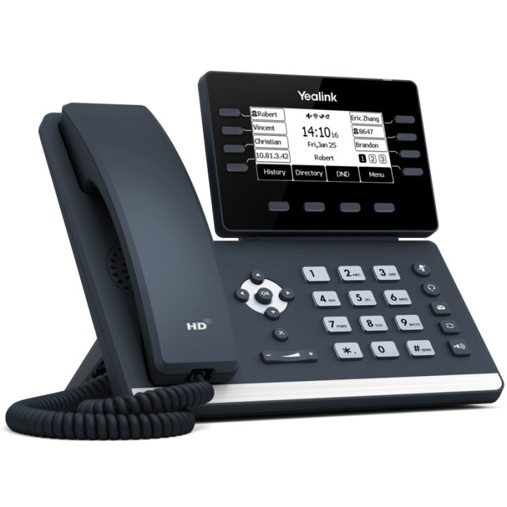 Yealink SIP-T53W telefone IP Preto 8 linhas LCD Wi-Fi