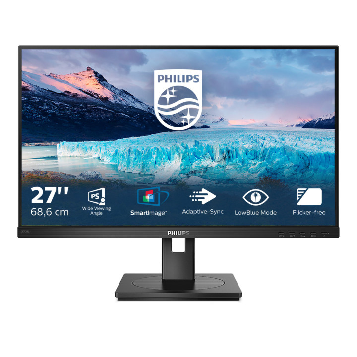 Philips S Line 272S1AE 00 LED display 68,6 cm (27") 1920 x 1080 pixels Full HD LCD Preto