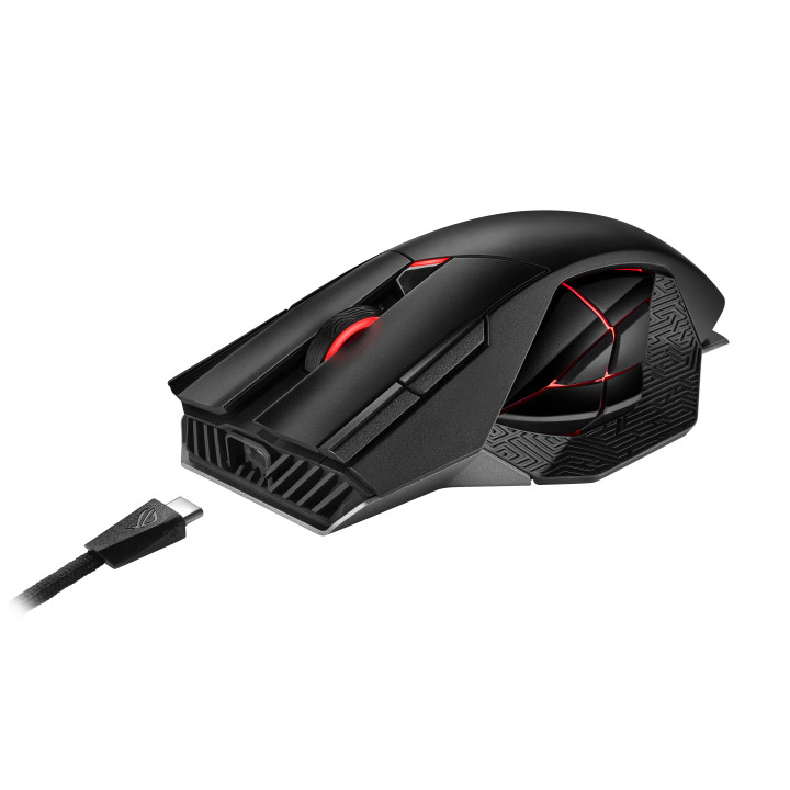 ASUS ROG Spatha X rato Mão direita RF Wireless+USB Type-A Ótico 19000 DPI