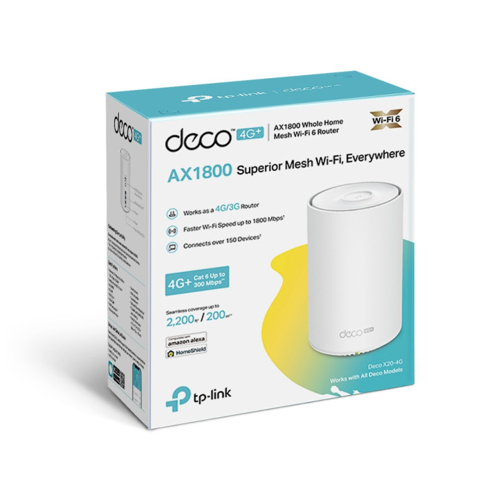 Access Point TP-LINK Deco X20-4G Dual-band (2,4 GHz / 5 GHz) Wi-Fi 6 (802.11ax) Branco