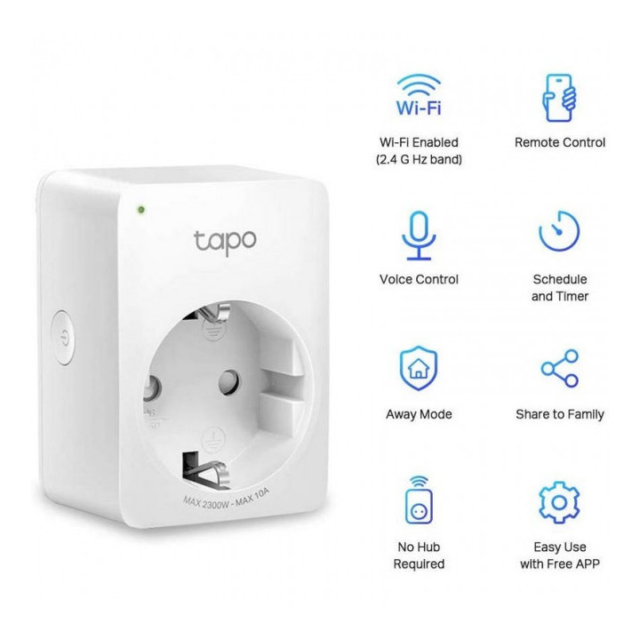 Tomada Inteligente TP-Link Tapo P100 Wi-Fi Mini (2 Pack)