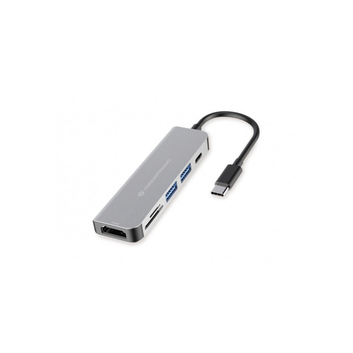 Conceptronic DONN02G hub de interface USB 3.2 Gen 1 (3.1 Gen 1) Type-C 5000 Mbit s Alumínio