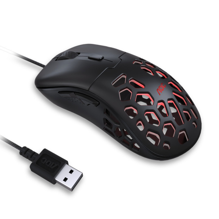 AOC GM510B rato Mão direita USB Type-A Ótico 16000 DPI