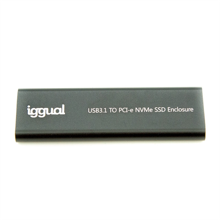 Caixa pata Disco SSD M.2 iggual NVMe / SATA USB-C Preta