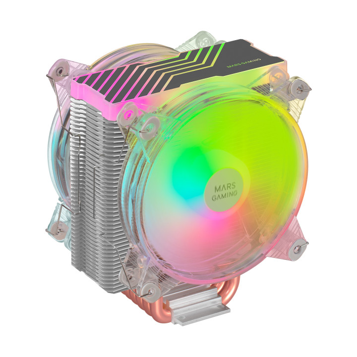 Mars Gaming MCPU66 Sistema de Arrefecimento de Computador Processador Arrefecimento a ar 12 cm Prateado, Transparente