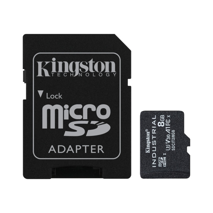 Cartão de memória Kingston Technology Industrial 8GB MicroSDHC UHS-I Classe 10