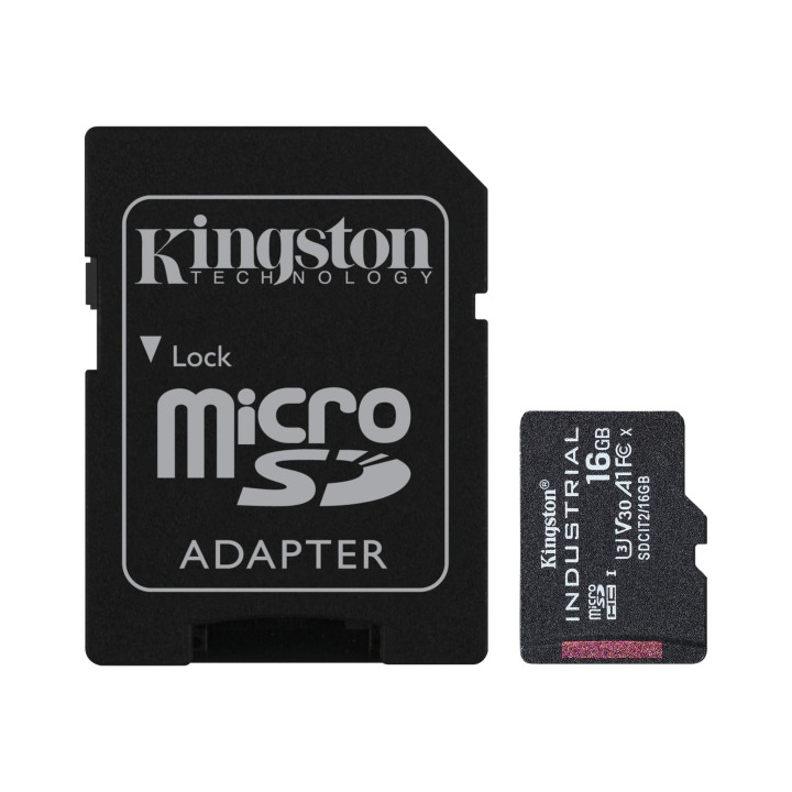 Cartão de memória Kingston Technology Industrial 16GB MicroSDHC UHS-I Classe 10