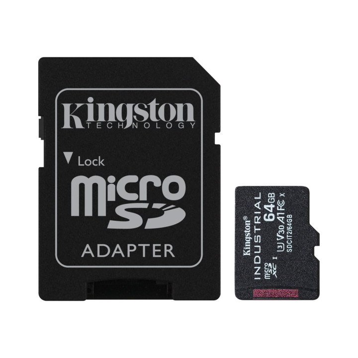 Cartão de memória Kingston Technology Industrial 64GB MicroSDXC UHS-I Classe 10