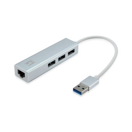 Placa de rede LevelOne USB-0503 Ethernet 1000 Mbit/s + Hub USB 3.0