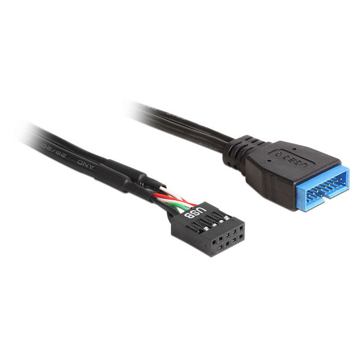 DeLOCK 83281 cabo USB 0,3 m Preto
