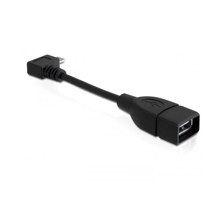 Cabo Delock Micro USB type-B male angled p/ USB 2.0-A female OTG 11cm