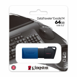 Kingston Technology DataTraveler Exodia M unidade de memória USB 64 GB USB Type-A 3.2 Gen 1 (3.1 Gen 1) Preto, Azul