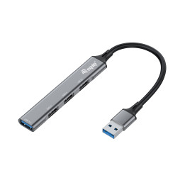 Equip 128960 hub de interface USB 3.2 Gen 1 (3.1 Gen 1) Type-A 5000 Mbit s Preto, Cinzento