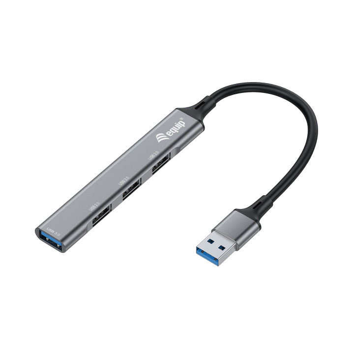 Equip 128960 hub de interface USB 3.2 Gen 1 (3.1 Gen 1) Type-A 5000 Mbit s Preto, Cinzento