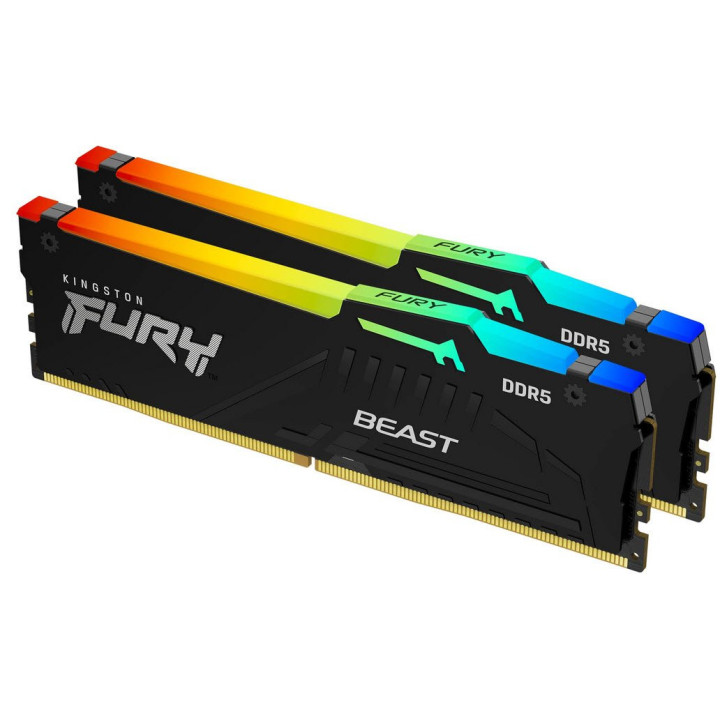 Memória Kingston Fury Beast RGB DDR5 16GB (2x8GB) 5600MHZ CL40