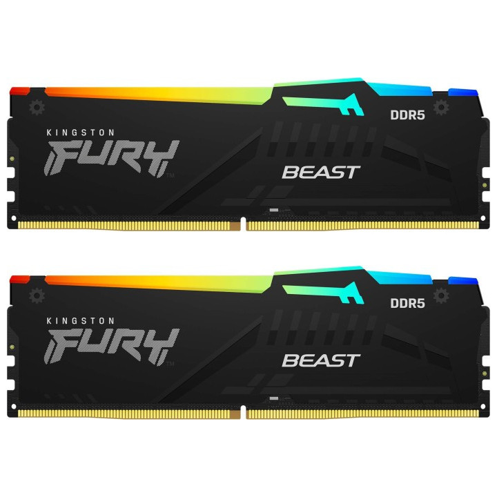 Memória Kingston Fury Beast RGB DDR5 16GB (2x8GB) 5600MHZ CL40