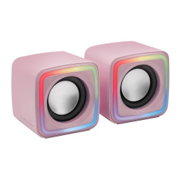 Colunas Mars Gaming MSCUBEP 8W USB Rosa