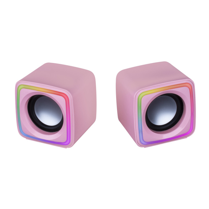 Colunas Mars Gaming MSCUBEP 8W USB Rosa