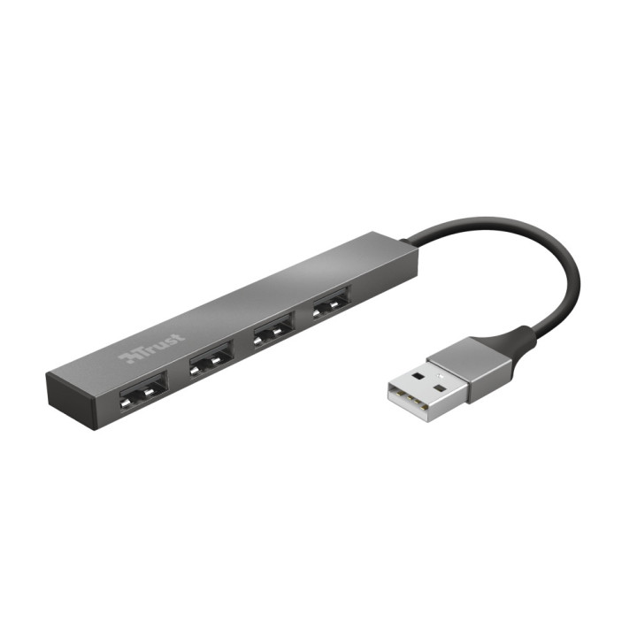 Hub USB Trust Halyx USB 2.0 480Mbit/s Alumínio