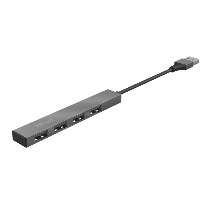 Hub USB Trust Halyx USB 2.0 480Mbit/s Alumínio