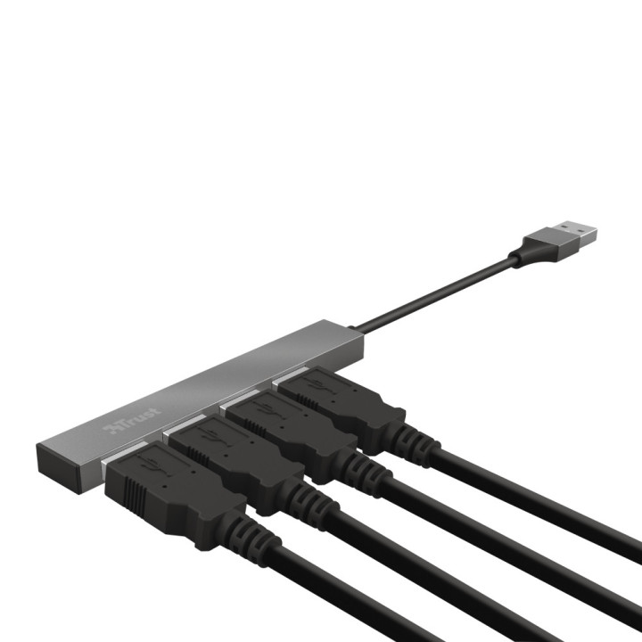 Hub USB Trust Halyx USB 2.0 480Mbit/s Alumínio