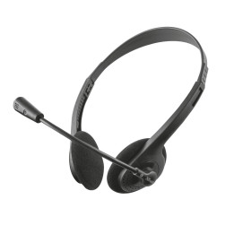 Headphones Trust Primo Chat c/ microfone Jack 3.5 Pretos