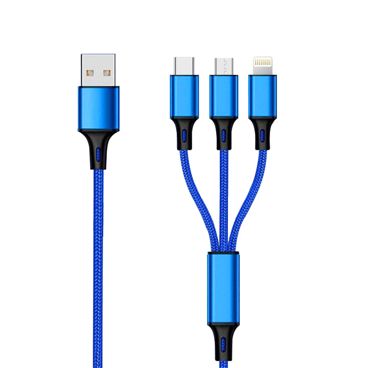 2GO 797151 cabo USB 1,5 m USB B USB C Micro-USB B Lightning Preto, Azul
