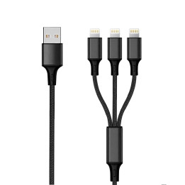 2GO 797155 cabo USB 1,5 m USB B USB C Micro-USB B Lightning Preto