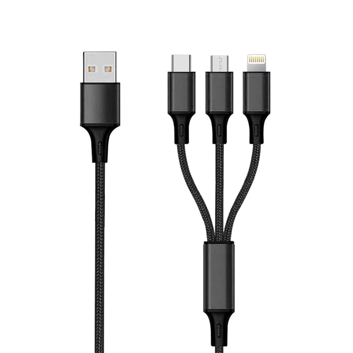 2GO 797154 cabo USB 3 m USB B USB C Micro-USB B Lightning Preto