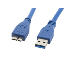 Lanberg CA-US3M-10CC-0005-B cabo USB 0,5 m Micro-USB A USB A Azul