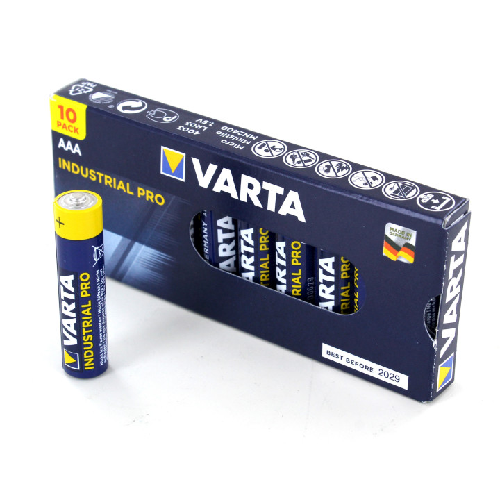 Pilhas Varta Industrial LR03 descartável AAA Alcalino (Pack de 10)