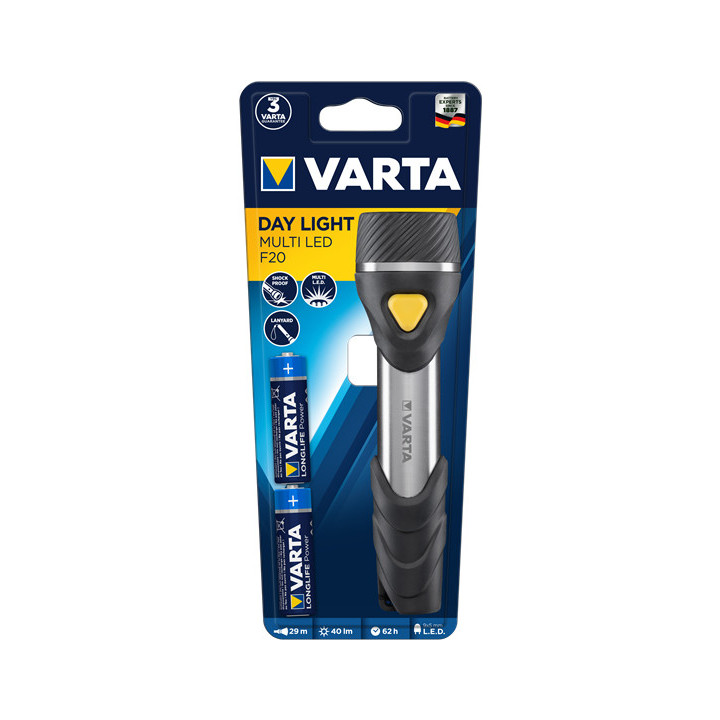 Lanterna de mão Varta Day Light Multi LED F20 Preto