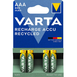 Pilhas AAA recarregáveis Varta 800mAh Hidreto metálico de níquel (Pack de 4)