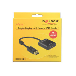 Adaptador Delock DisplayPort 1.2 Macho p/ HDMI Fêmea 4K Active