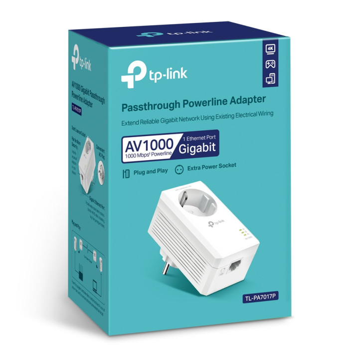 TP-Link TL-PA7017P adaptador de rede PowerLine 1000 Mbit s Ethernet LAN Branco 1 unidade(s)
