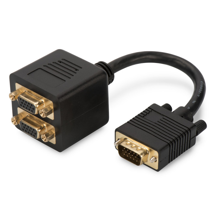 Cabo Y 2 VGA Digitus AK-310400-002-S divisor 20cm Preto