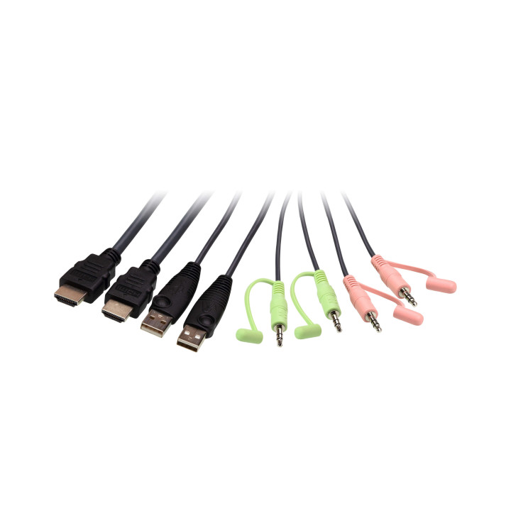 ATEN Switch KVM de Cabo 4K HDMI de 2 portas USB com seletor de porta remota