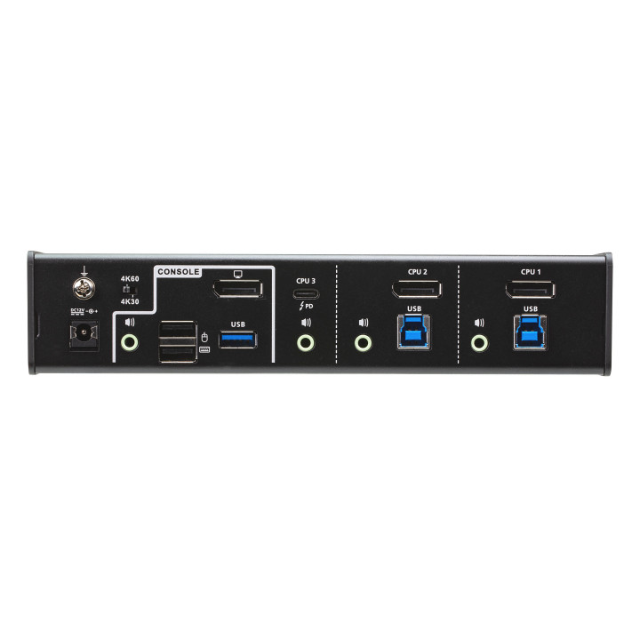 ATEN Switch KVMP™ Híbrido USB-C DisplayPort de 3 portas
