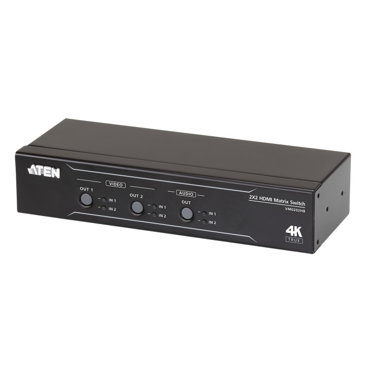 ATEN Switch de matriz HDMI 2 x 2 True 4K com Separador Áudio