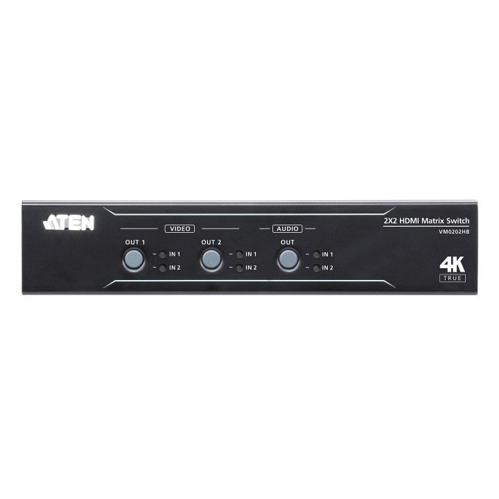 ATEN Switch de matriz HDMI 2 x 2 True 4K com Separador Áudio