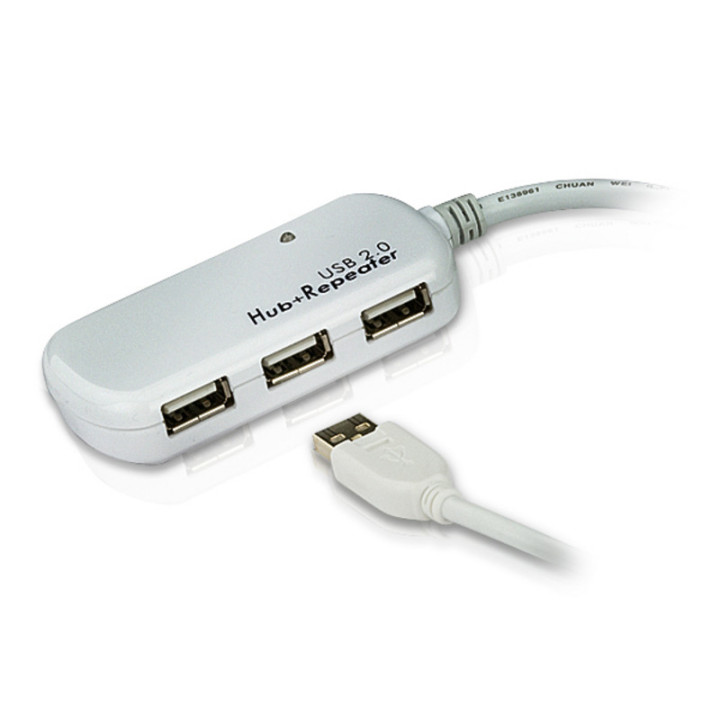 ATEN Cabo de expansão USB 2.0 de 12 m e 4 portas (ligação em cadeia até 60 m)