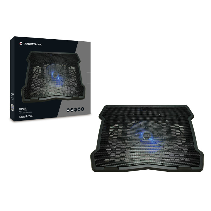 Base de refrigeração para computador Conceptronic THANA05B 39,6 cm (15.6") Preta