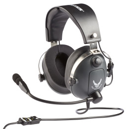 Thrustmaster 4060196 auscultador Auscultadores Com fios Aviação Controlo de tráfego aéreo Cinzento
