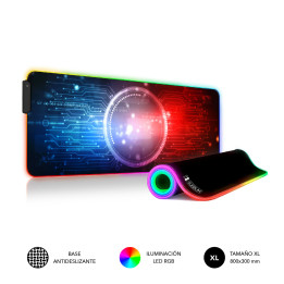 SUBBLIM SUBMP-02RGB12 tapete de rato Tapete Gaming Preto, Multicor