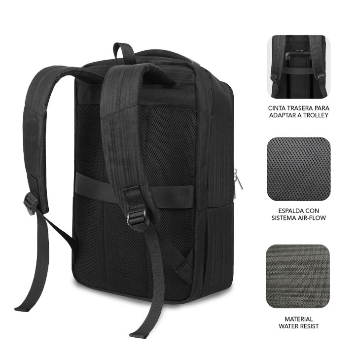 SUBBLIM MOCHILA BUSINESS V2 AP 16'' NEGRO mala para portáteis 40,6 cm (16") Preto