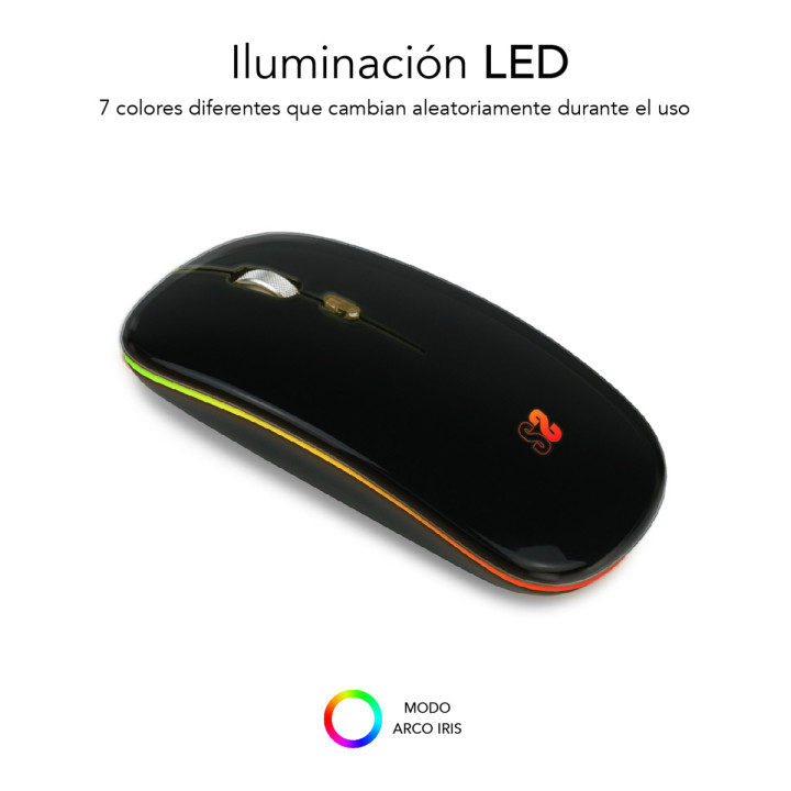 SUBBLIM SUBMO-LDFLAT1 rato Ambidestro RF Wireless + Bluetooth + USB Type-A Ótico 1600 DPI